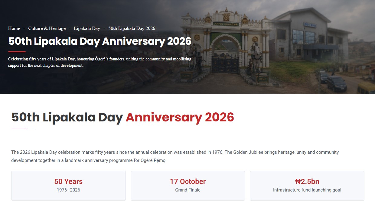 Ogere Remo 50th Lipakala Day 2026