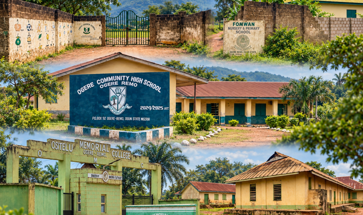 A blended view of the five public primary and secondary schools represented in Ògèrè educational history.